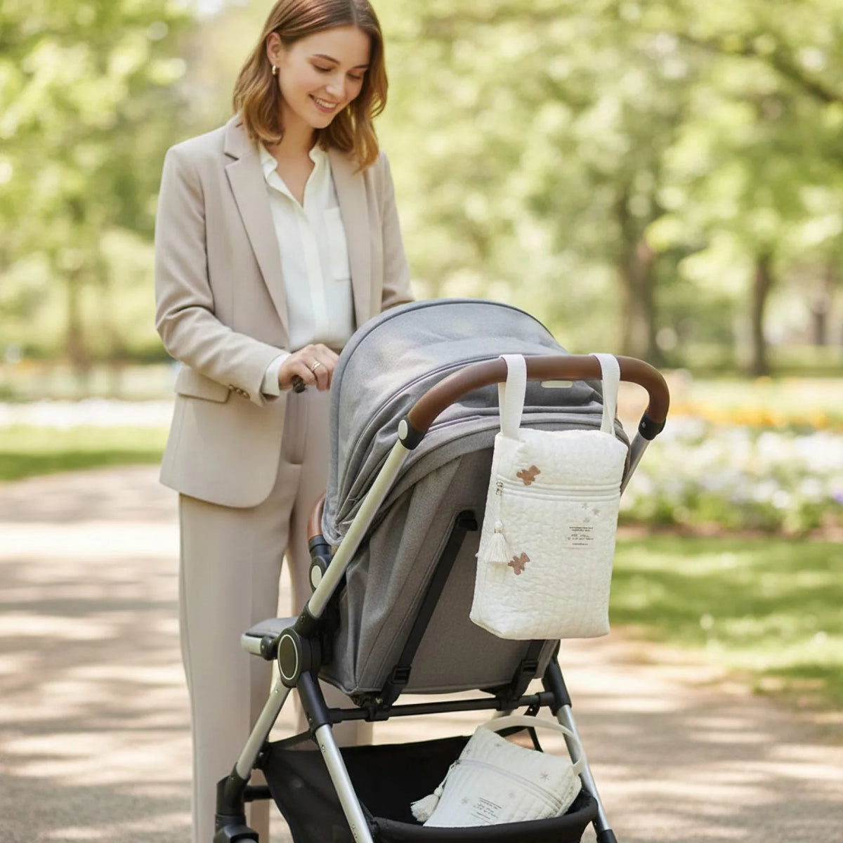Sac à Langer Bébé Matelassé avec Rangement