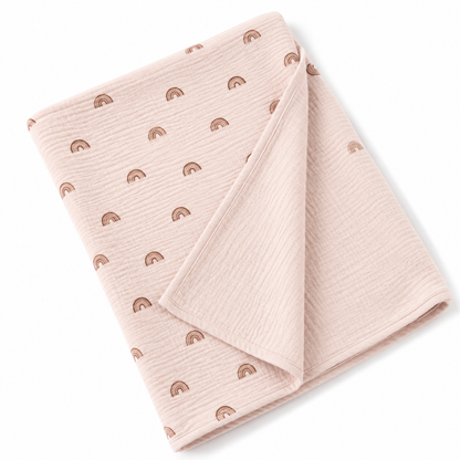 Couverture d'Emmaillotage Carrée en Mousseline Douce