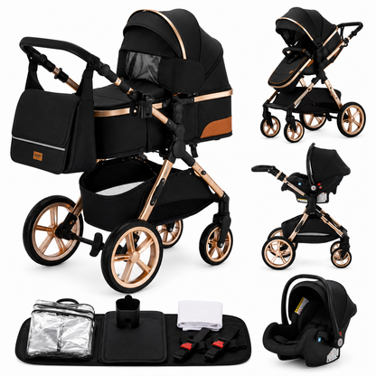 Poussette Bébé 3-en-1 Aluminium Pliable