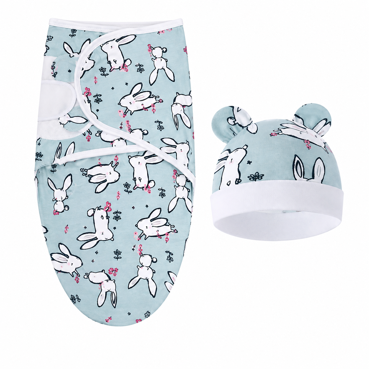 Ensemble Bébé Cocon Douceur – Couverture & Chapeau en Coton