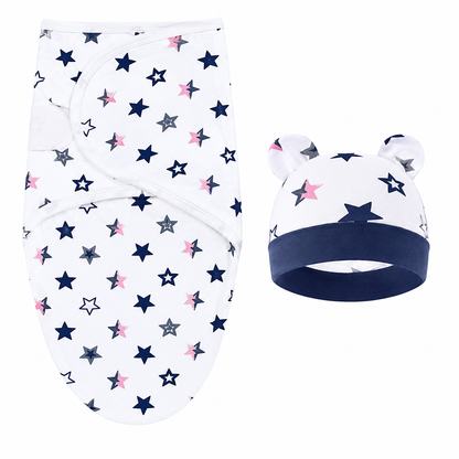 Ensemble Bébé Cocon Douceur – Couverture & Chapeau en Coton