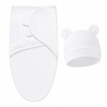 Ensemble Bébé Cocon Douceur – Couverture & Chapeau en Coton