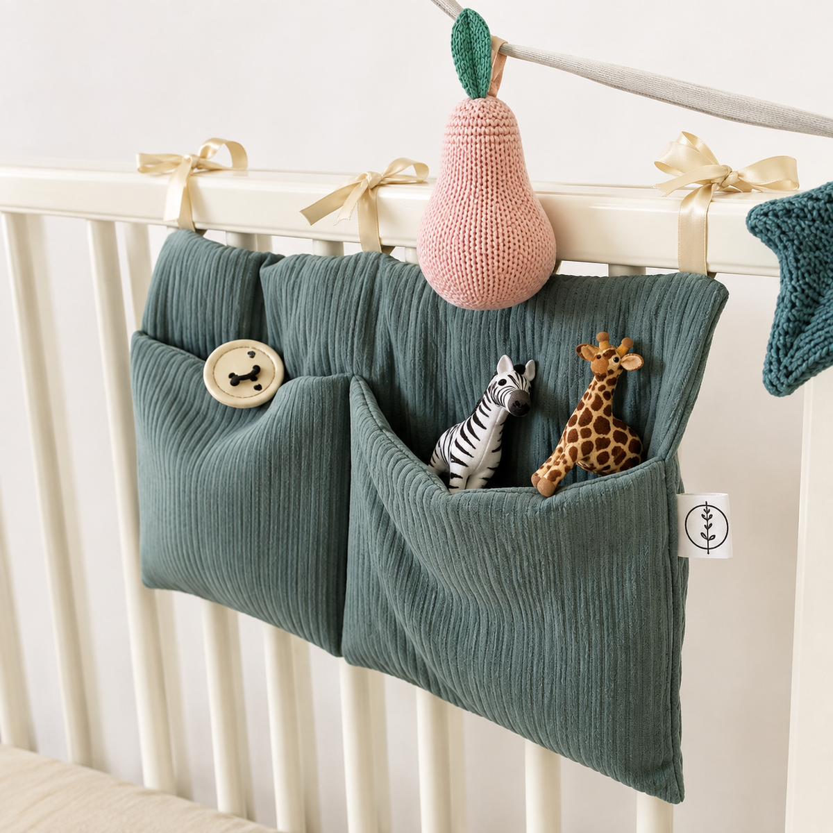 Organisateur de Lit Bébé Multifonction avec Rangements