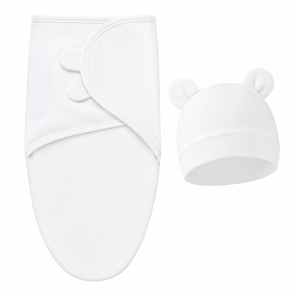 Ensemble Bébé Cocon Douceur – Couverture et Chapeau en Coton
