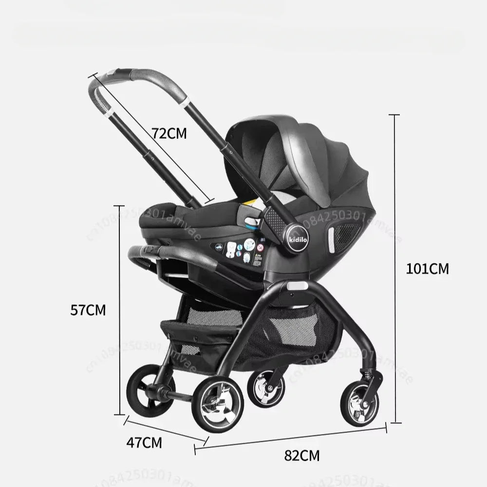 Poussette Bébé Modulable Pliable à Assise Amovible