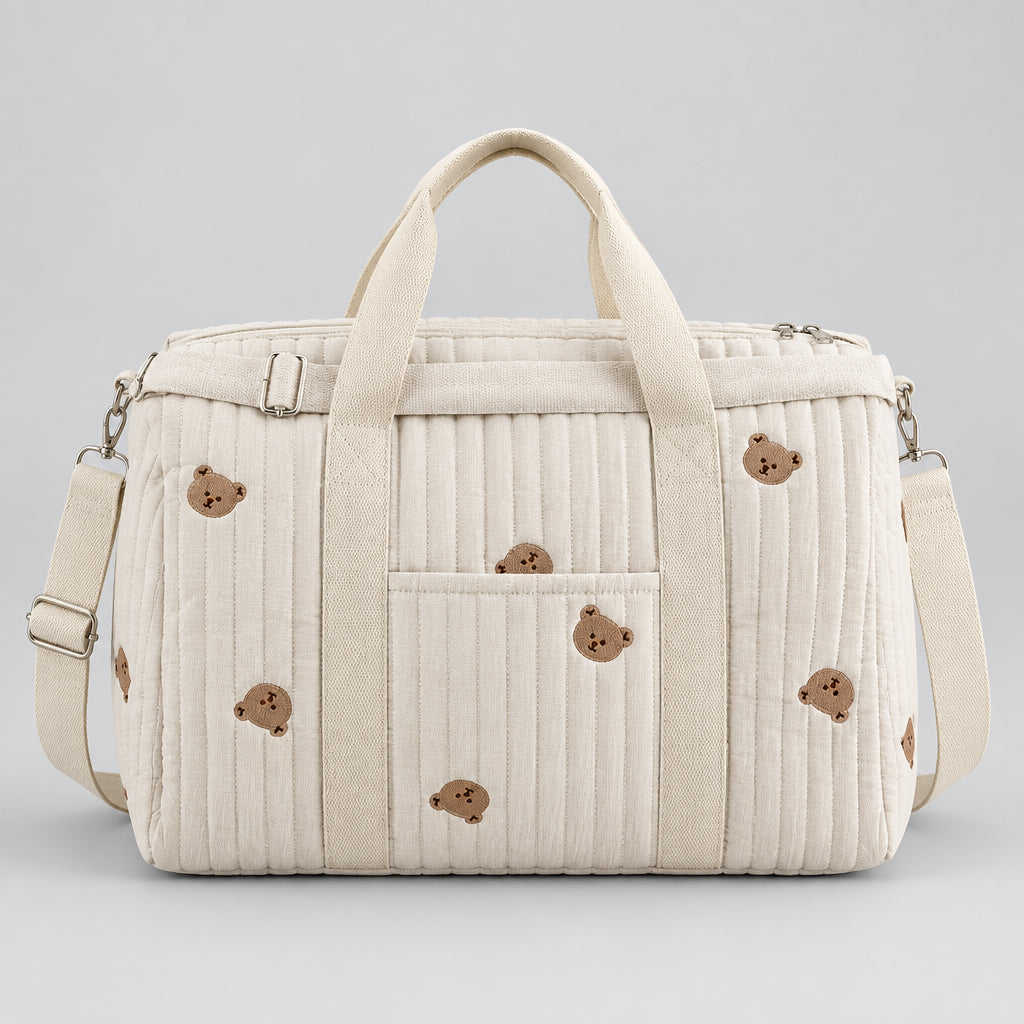 Sac à Langer Bébé Motif Ours avec Rangement