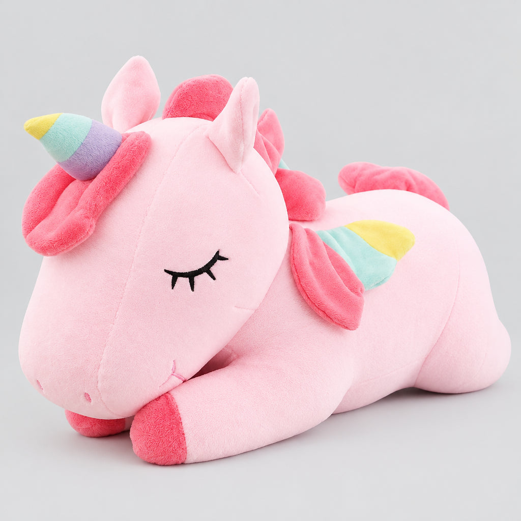 Peluche Licorne Géante Douce – Rose ou Blanche, 100 cm
