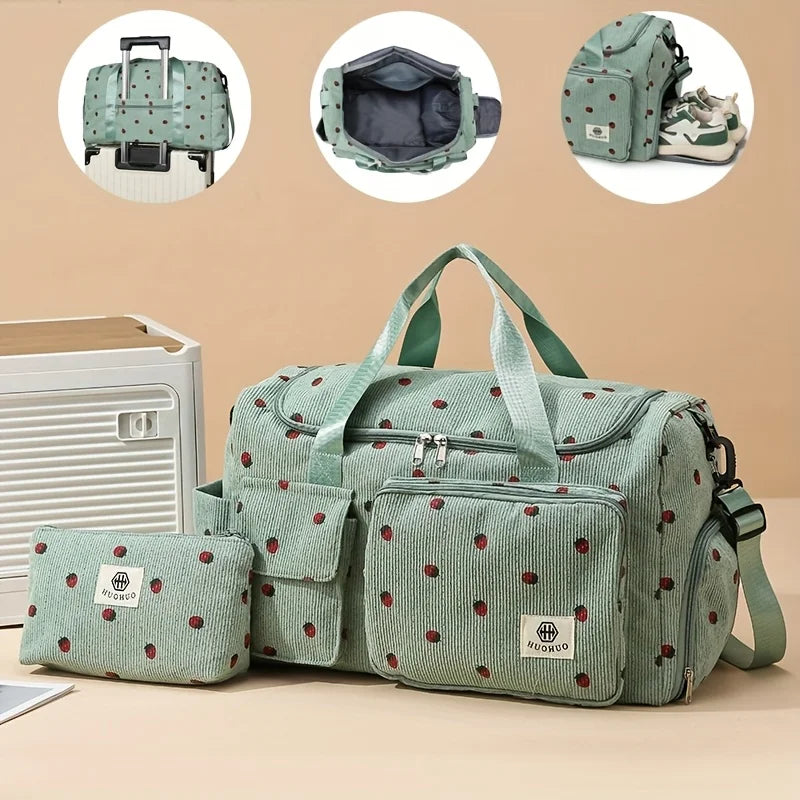 Sac de Voyage en Velours Côtelé