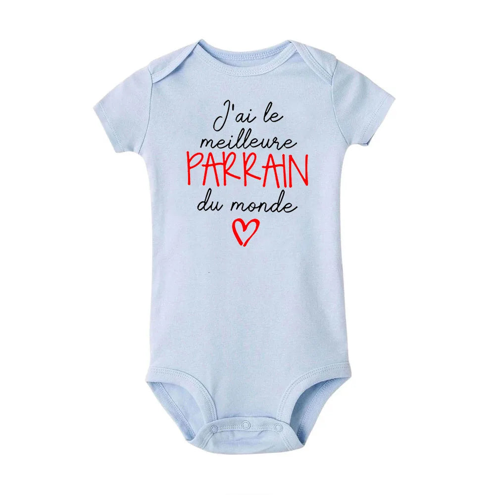 Body Bébé Annonce Marraine ou Parrain – Manches Courtes