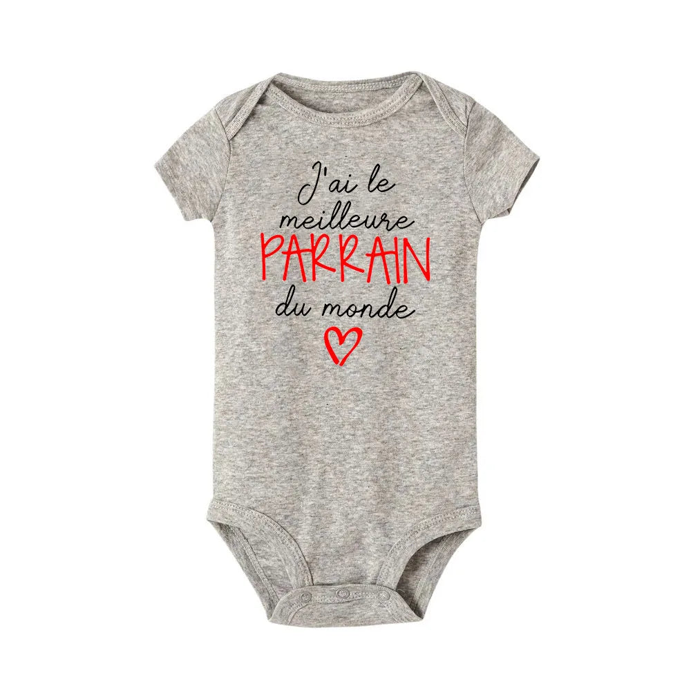 Body Bébé Annonce Marraine ou Parrain – Manches Courtes