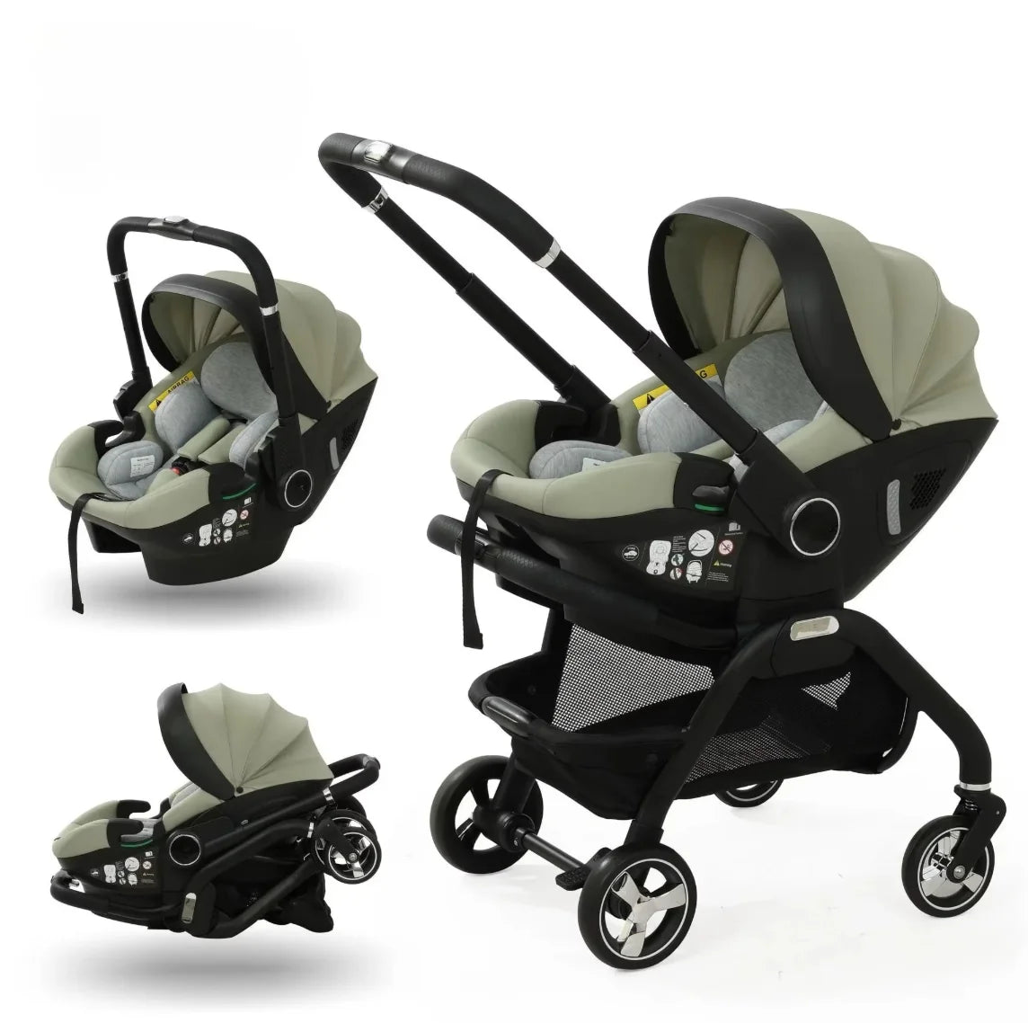 Poussette Bébé Modulable Pliable à Assise Amovible