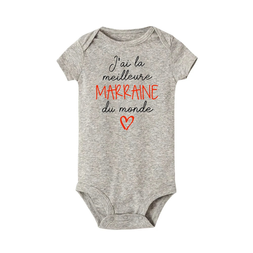 Body Bébé Annonce Marraine ou Parrain – Manches Courtes