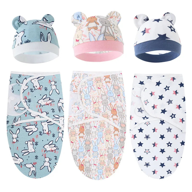 Ensemble Bébé Cocon Douceur : Couverture & Chapeau Coton