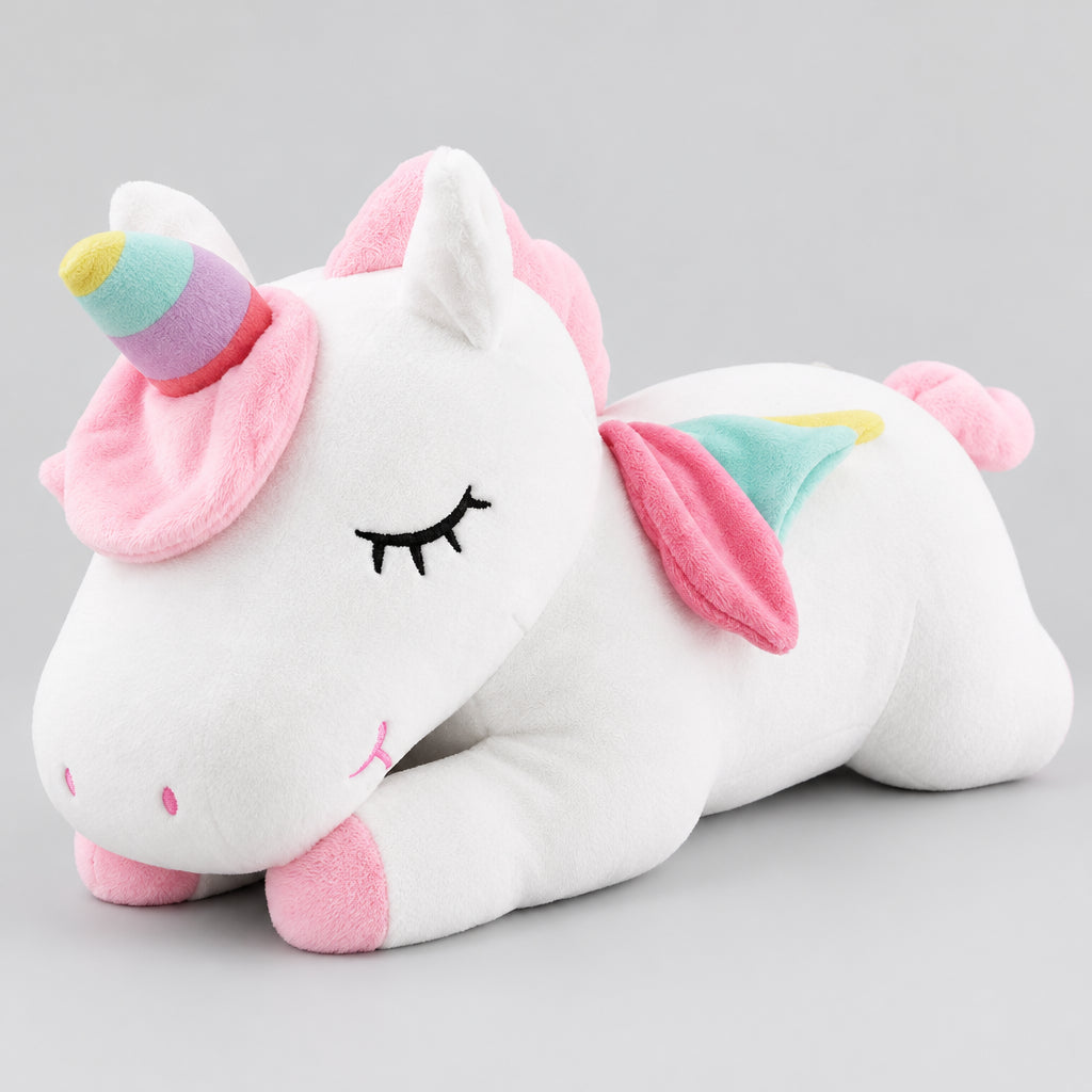 Peluche Licorne Géante Douce – Rose ou Blanche, 100 cm