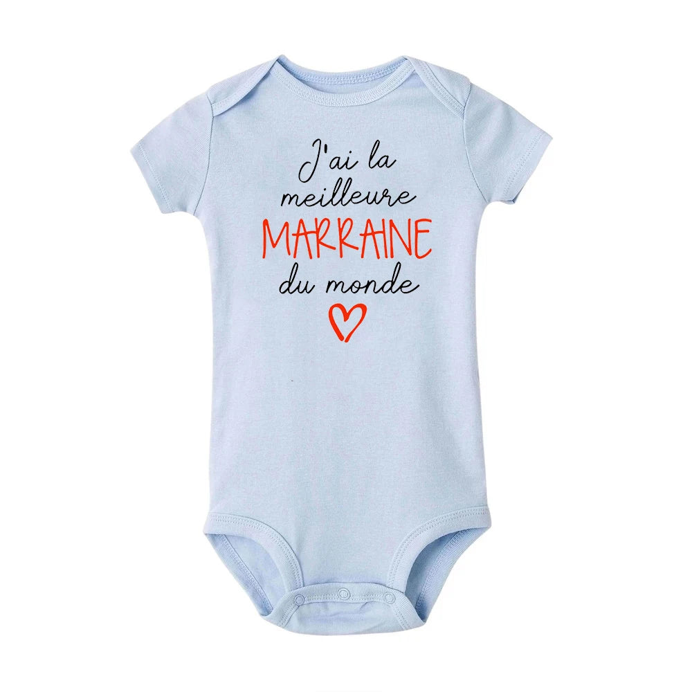 Body Bébé Annonce Marraine ou Parrain – Manches Courtes