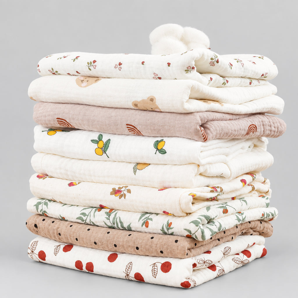 Couverture d’Emmaillotage Bébé en Mousseline Douce Format Carré