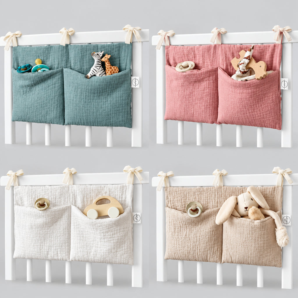 Organisateur de Lit Bébé Multifonction avec Rangements