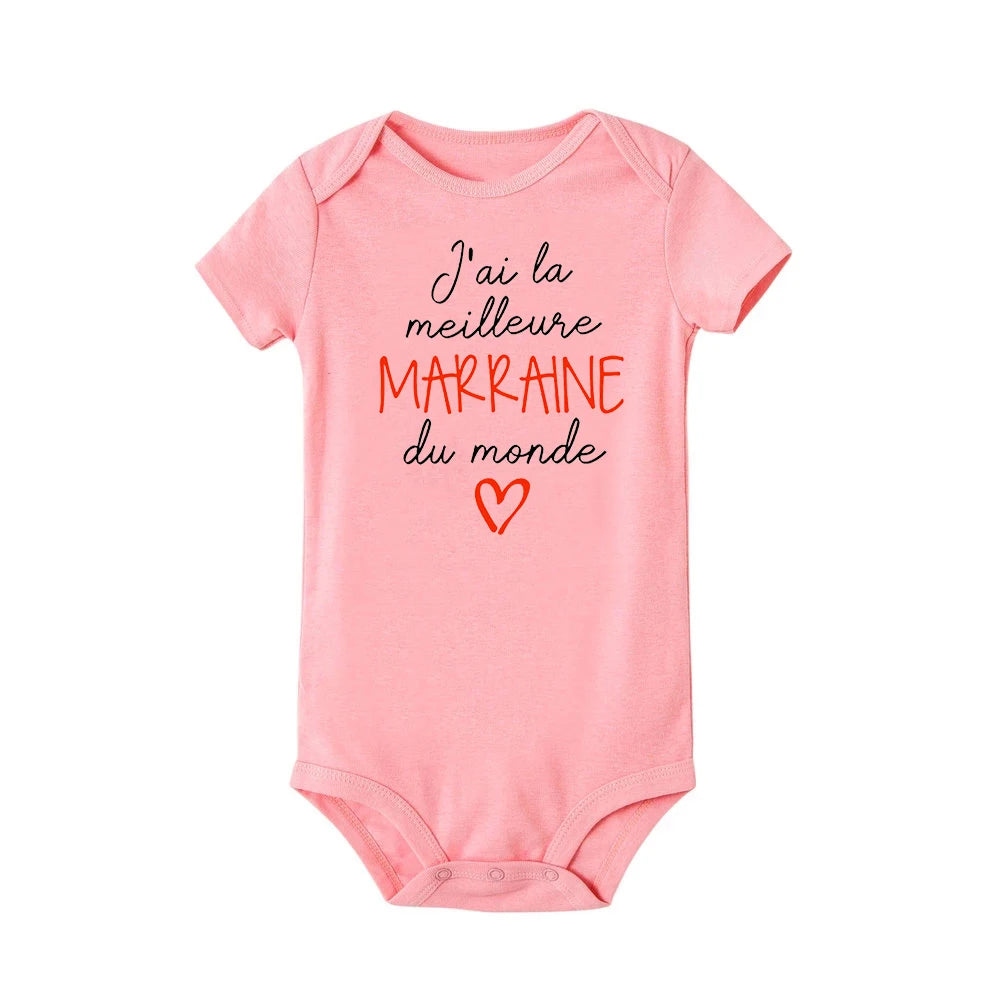 Body Bébé Annonce Marraine ou Parrain – Manches Courtes