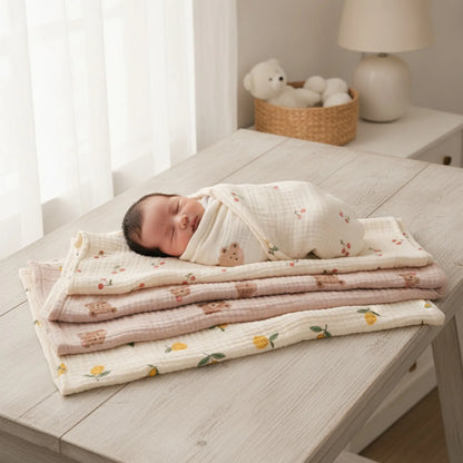 Couverture d'emmaillotage bébé mousseline coton