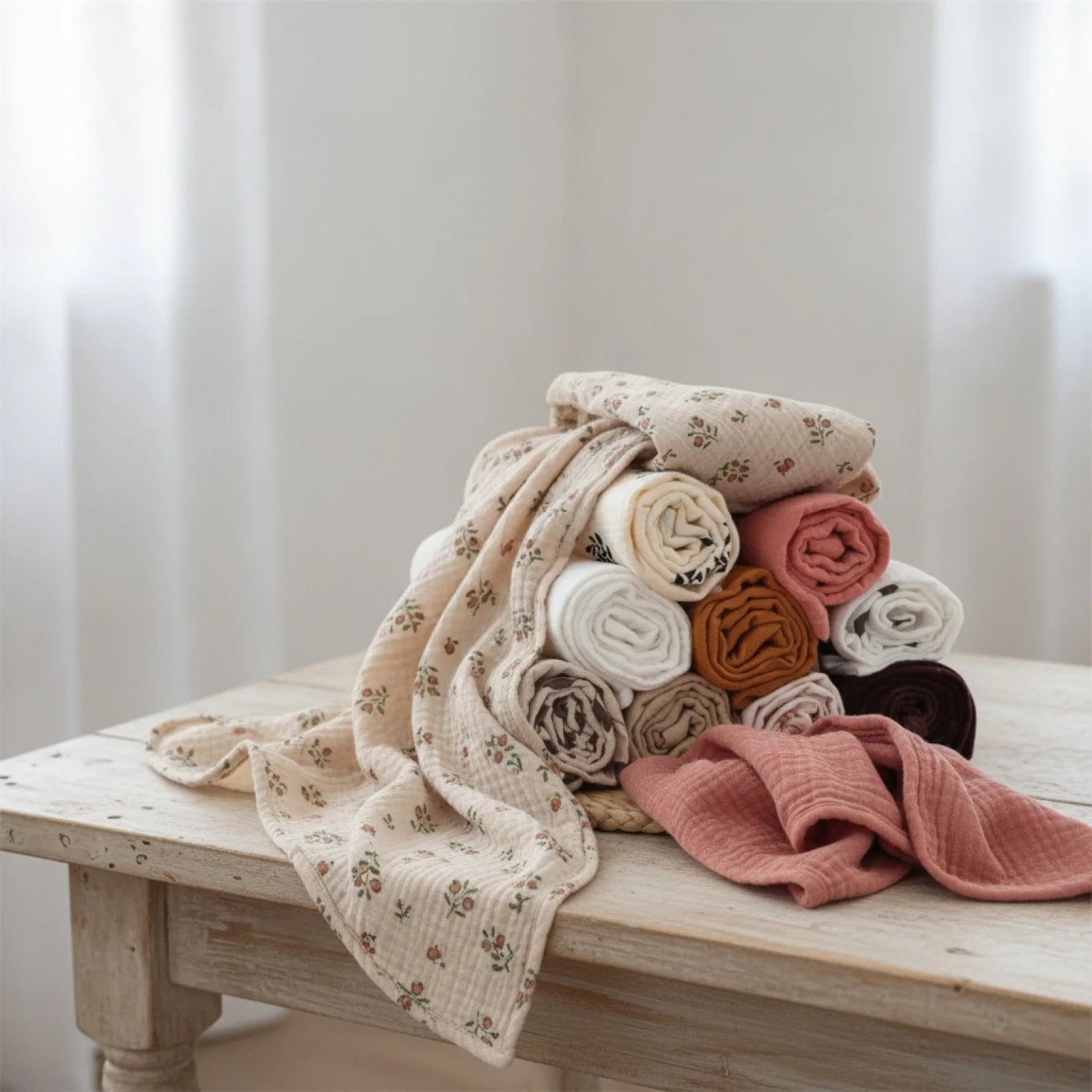 Couverture d'emmaillotage bébé en mousseline de coton
