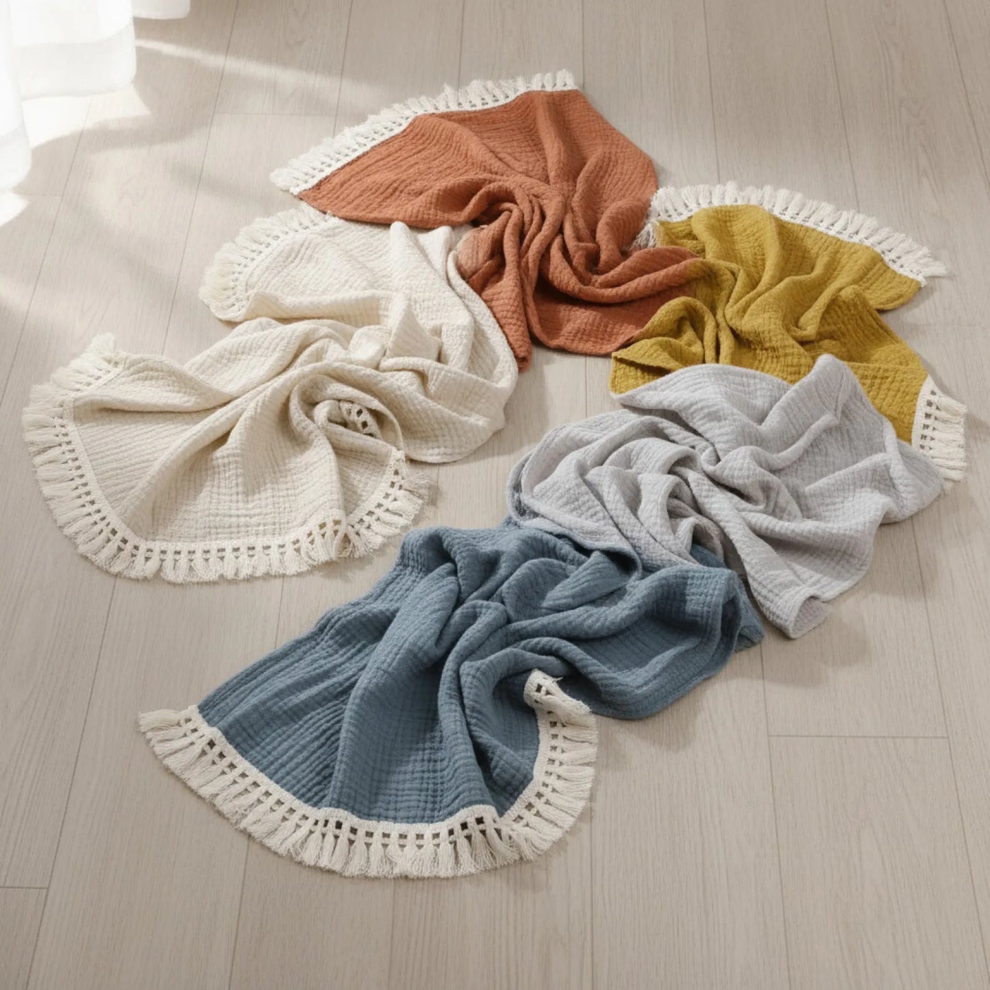 Couverture d'emmaillotage bébé mousseline coton