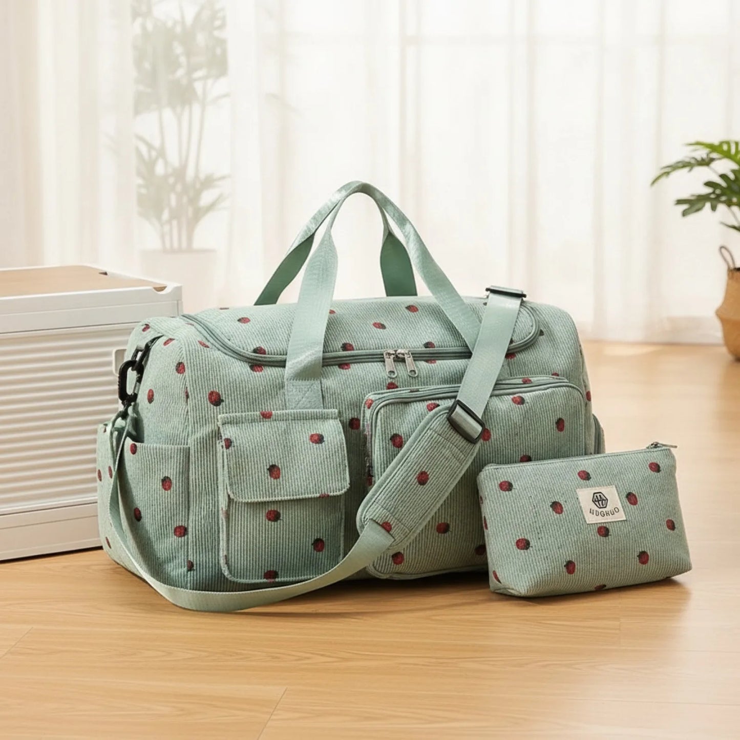 Sac de Voyage en Velours Côtelé