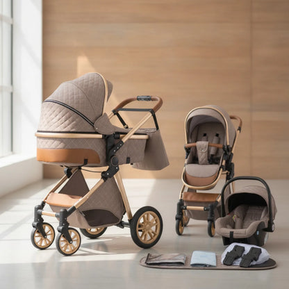 Poussette Bébé 3-en-1 Aluminium Pliable