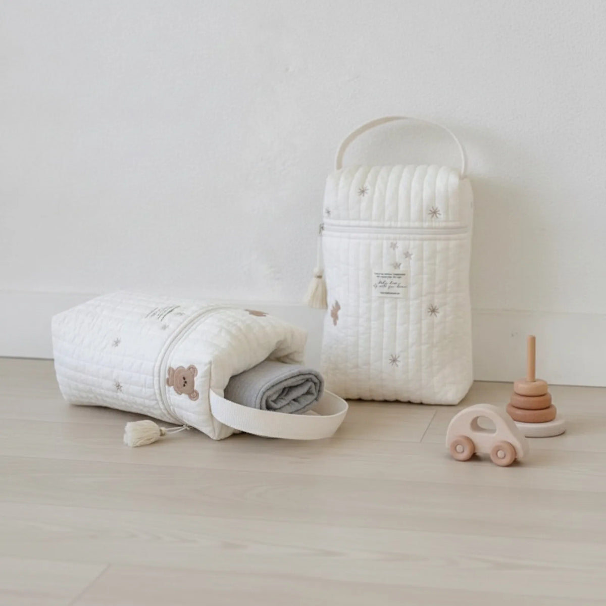Sac à Langer Bébé Matelassé avec Rangement