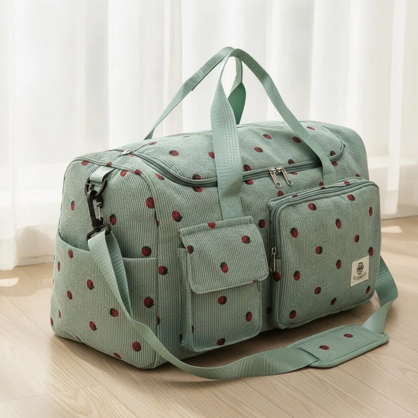 Sac de Voyage en Velours Côtelé