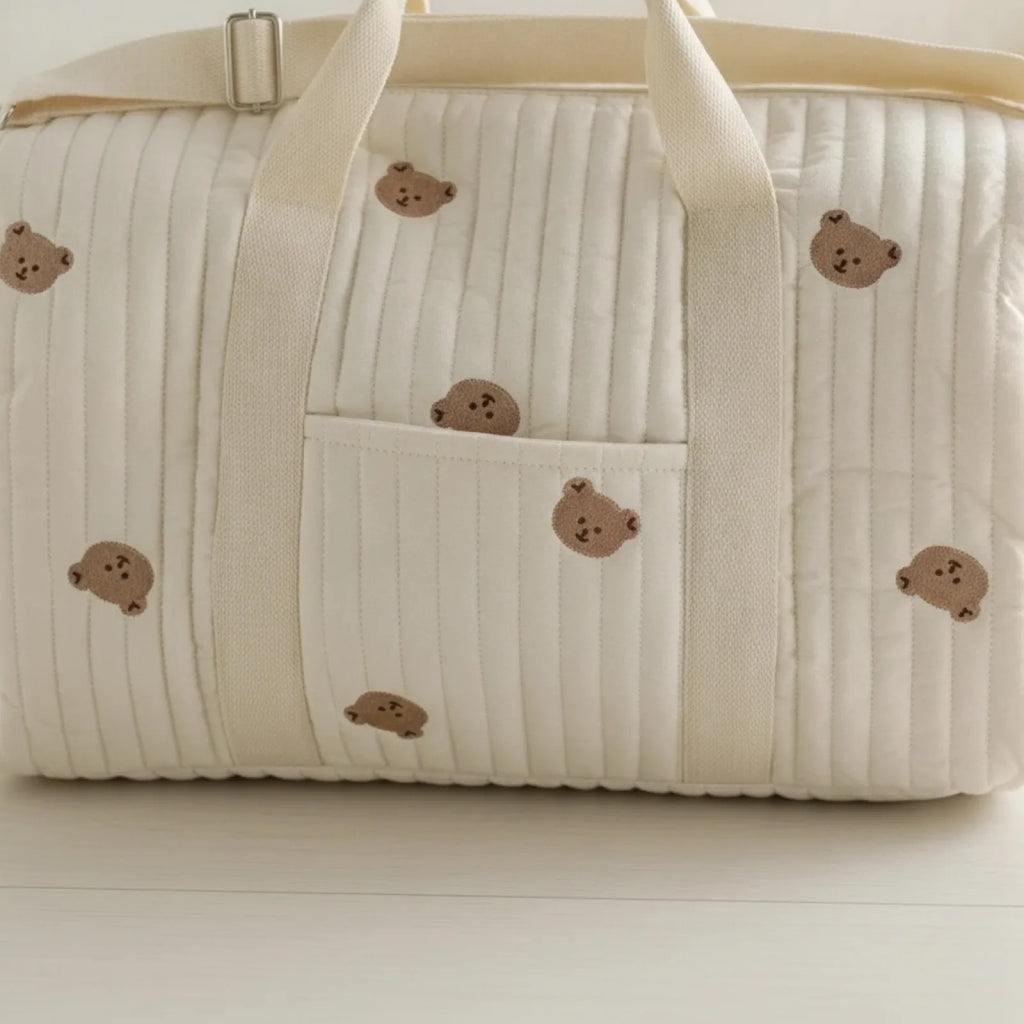 Sac à Langer Bébé Motif Ours avec Rangement