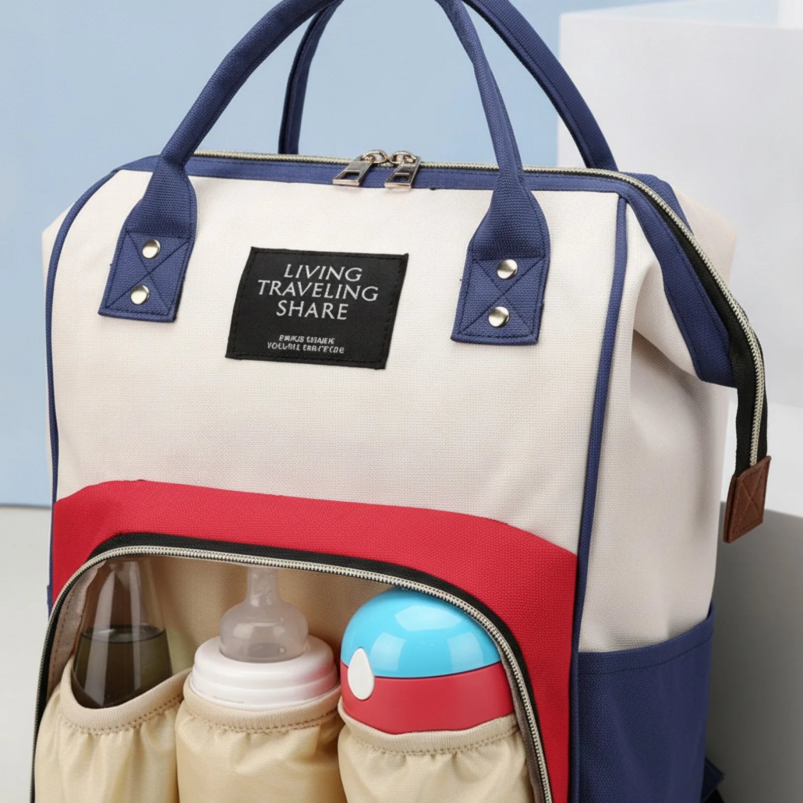 Sac à Dos Bébé en Toile Grande Capacité & Isotherme