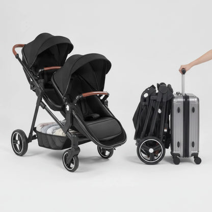 Poussette double convertible pour deux enfants – Bébé Évasion