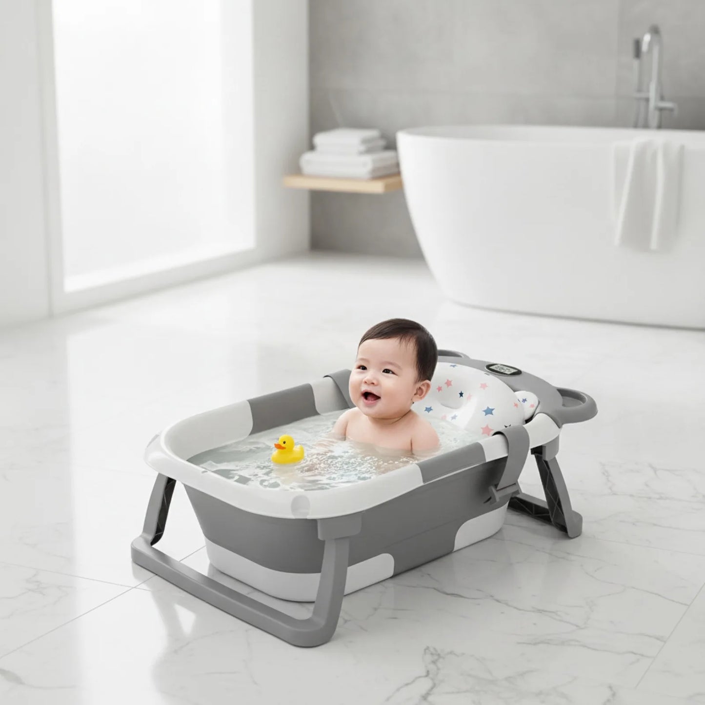Baignoire Pliable Bébé : Bain Sécurisé & Ludique 0-15 Mois
