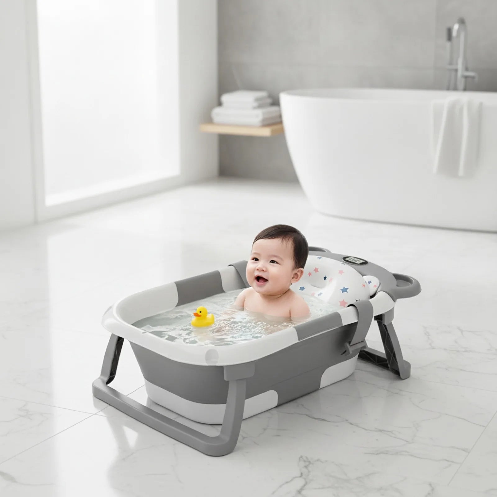 Baignoire Pliable Bébé : Bain Sécurisé & Ludique 0-15 Mois