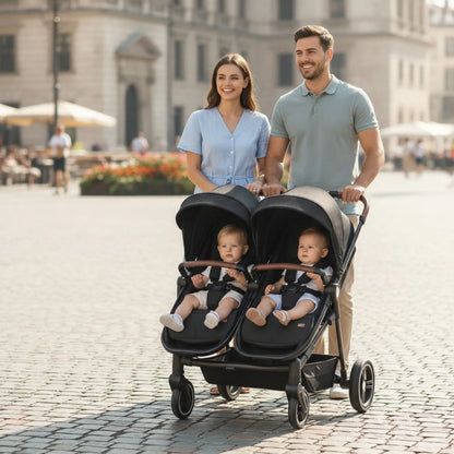 Poussette double convertible pour deux enfants – Bébé Évasion