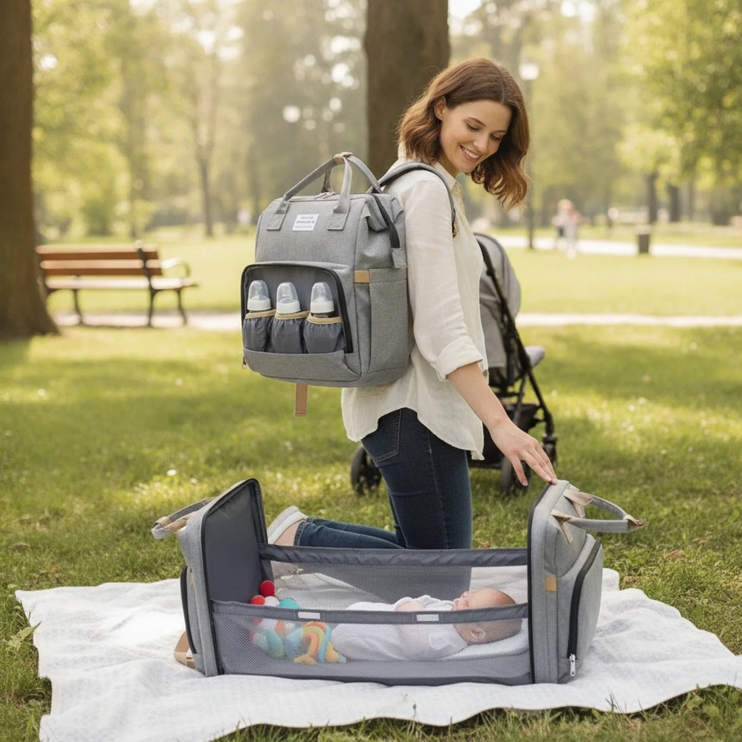 Sac à Dos Bébé Multifonction avec Lit Intégré