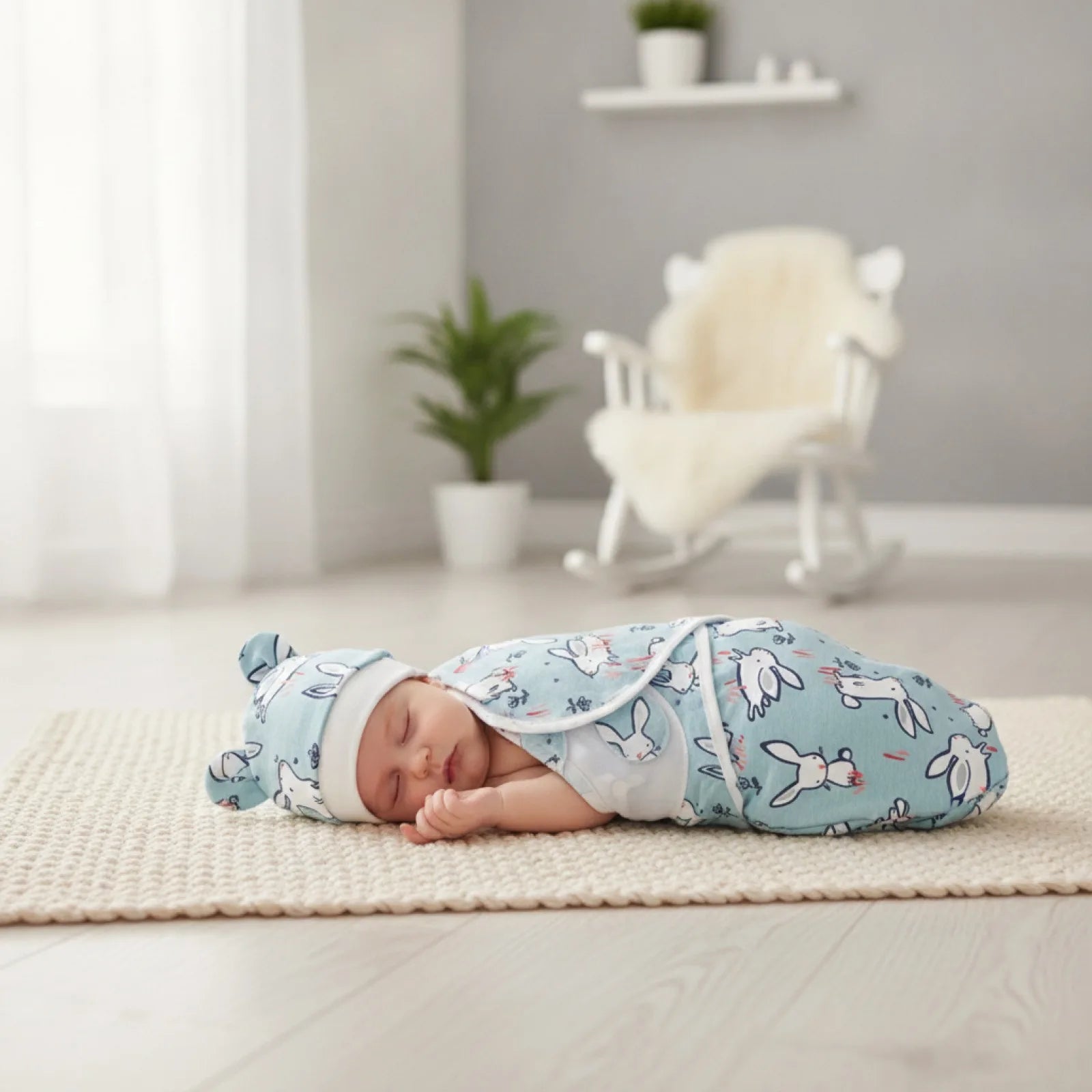 Ensemble Bébé Cocon Douceur : Couverture & Chapeau Coton