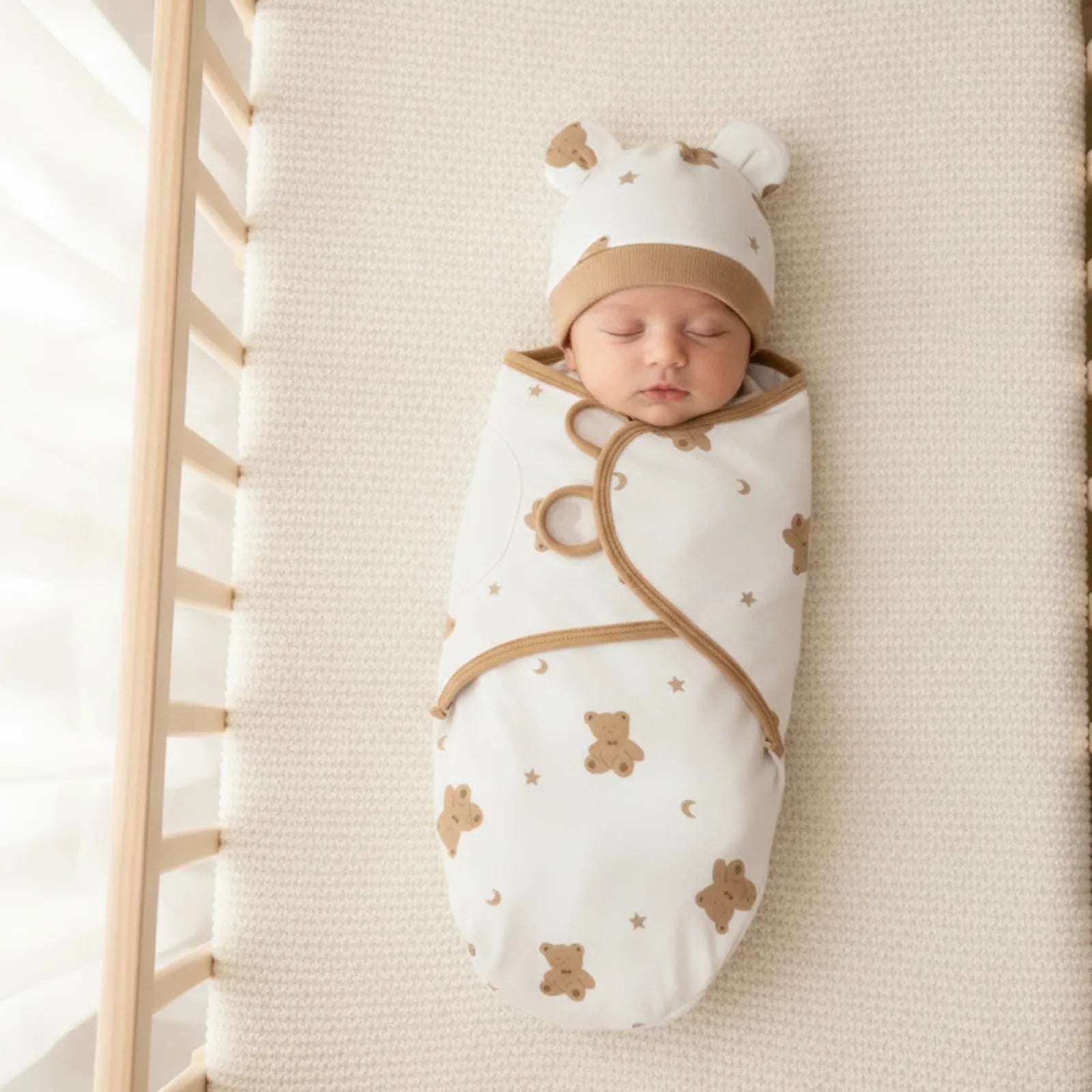 Couverture d'emmaillotage bébé en coton doux