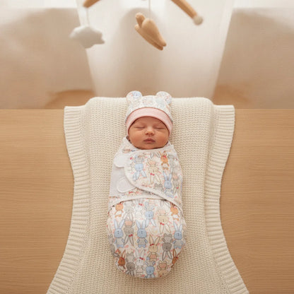 Ensemble Bébé Cocon Douceur : Couverture & Chapeau Coton