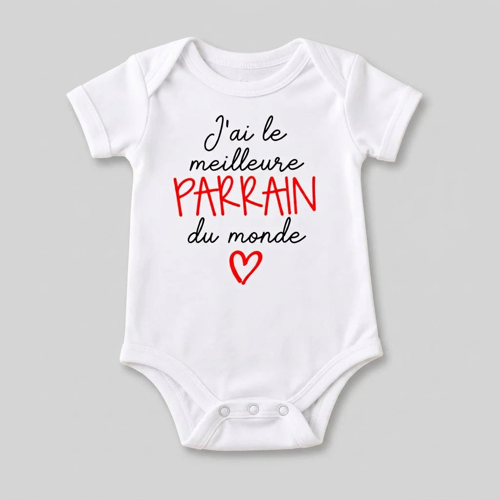 Body Bébé Annonce Marraine ou Parrain – Manches Courtes