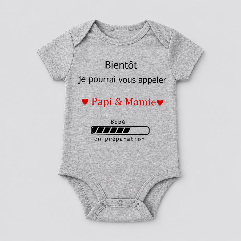 Body Bébé Annonce de Grossesse aux Grands-Parents – Plusieurs Coloris