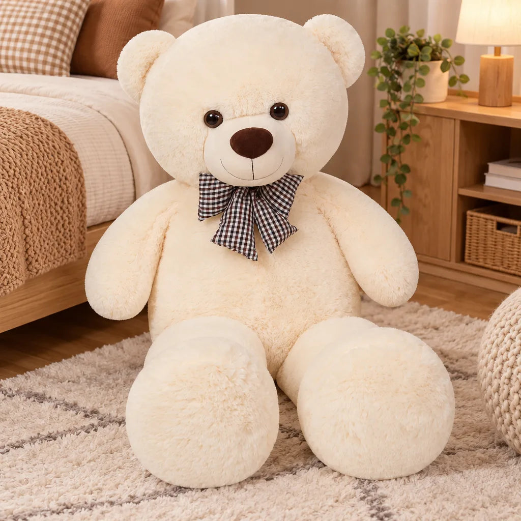 Ours en Peluche Géant Doux – Brun Clair ou Blanc