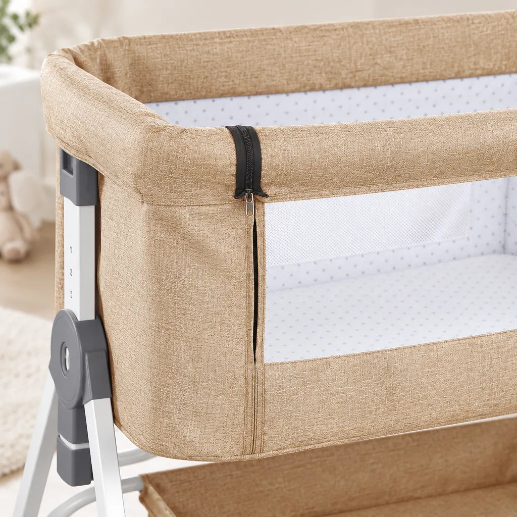 Lit Cododo Bébé 2-en-1 Réglable sur 6 Hauteurs avec Roulettes