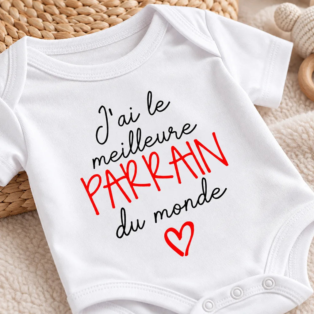 Body Bébé Annonce Marraine ou Parrain – Manches Courtes