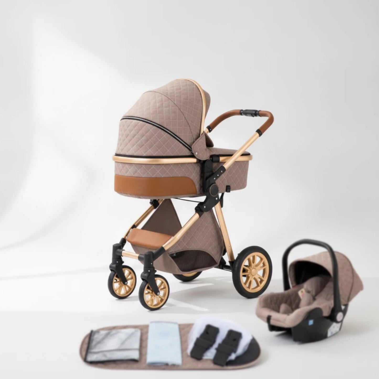Poussette Bébé 3-en-1 Aluminium Pliable